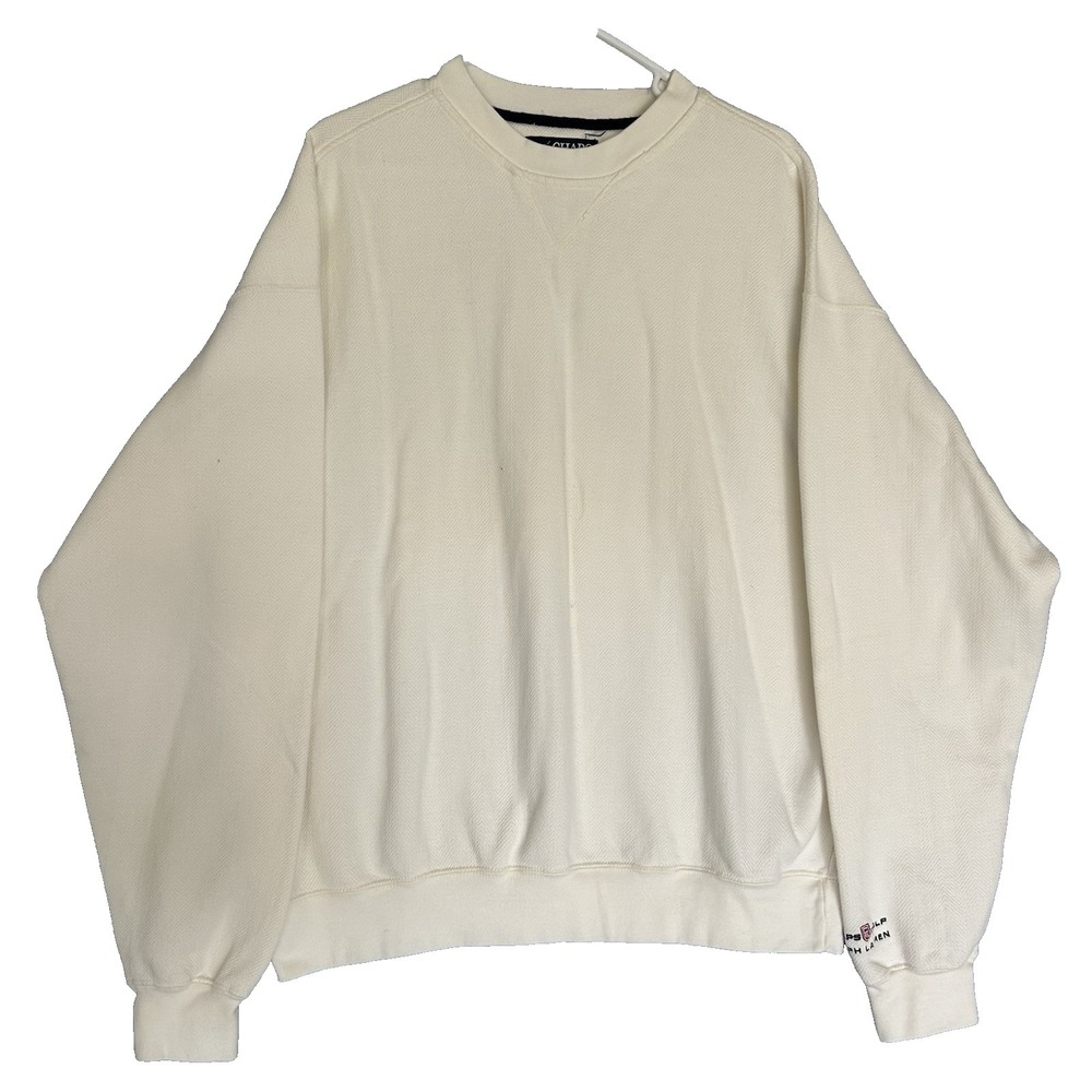 Chaps Ralph Lauren Crew Neck Pullover Sweater Off White Men's Size L